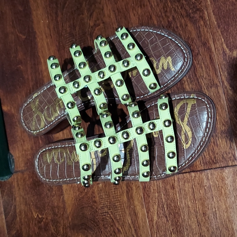 Sam Edelman Womens Juniper Lime Cocktail Sandals Size 7.5 Medium (B  M)